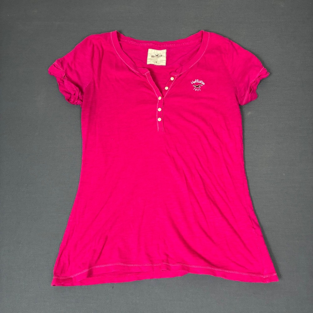 Y2K Hollister Pink Short Sleeve Heney Top Women's Size Small